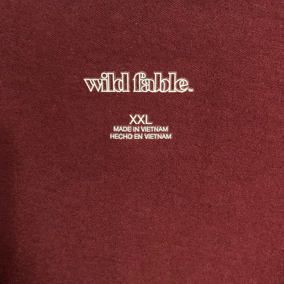 Wild Fable Burgundy Cropped V-neck Top Tshirt Size XXL - Picture 2 of 4